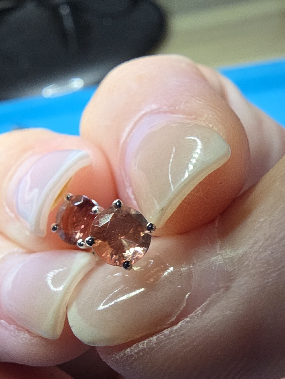 Oregon Sun stone sterling silver Gemstone Stud Earrings - Elegant  Studs